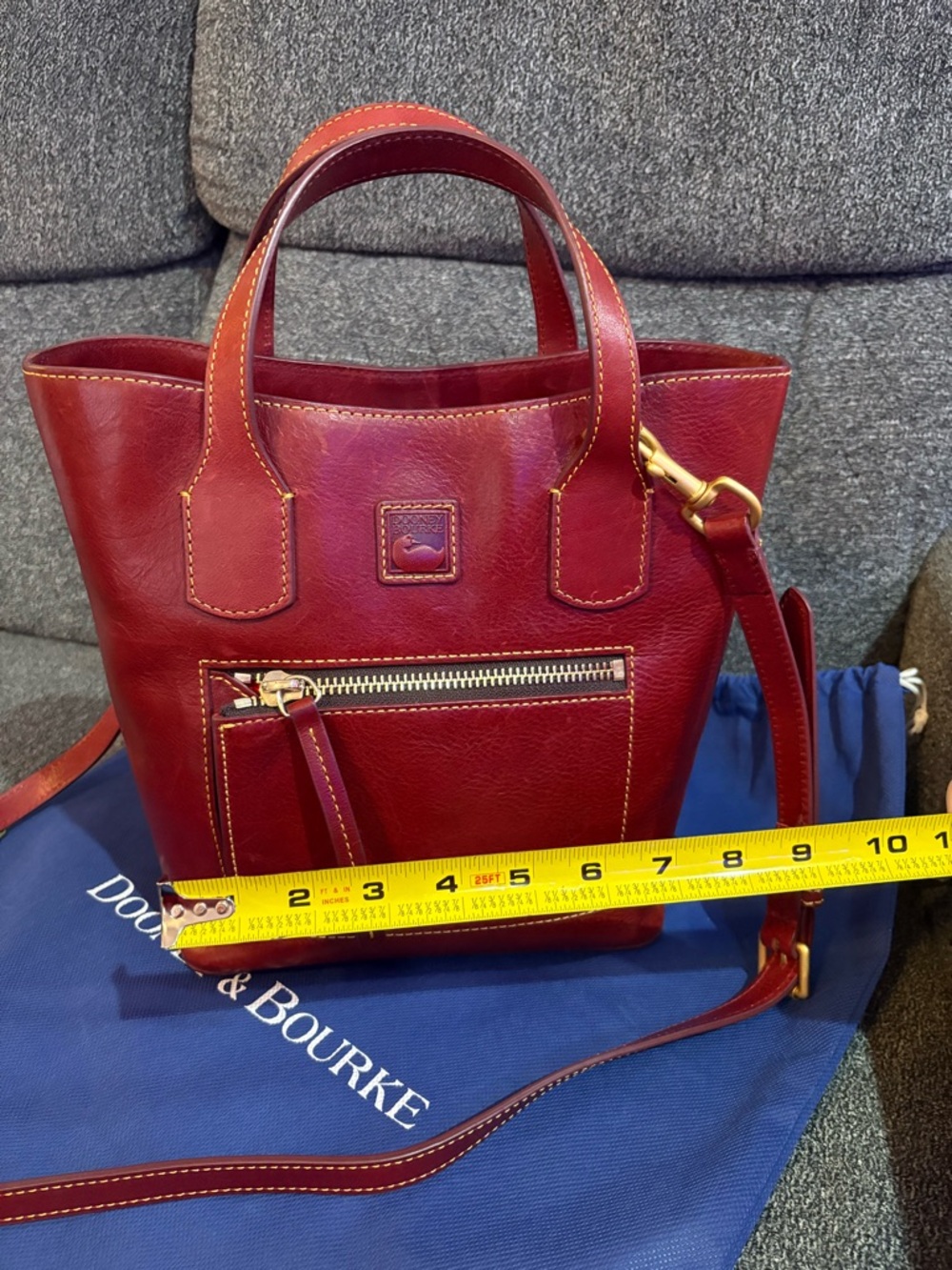 Dooney & Bourke Florentine Brinley Bordeaux Satchel Top Handle Bag - Picture 12 of 14